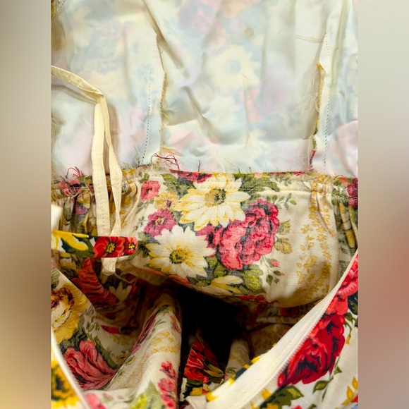 VTG 1960s Lorrie Deb, San Francisco Lace/Floral Ruffled Maxi Prairie Dress EUC M - Picture 12 of 16